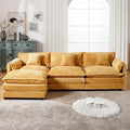 GNIXUU 112 Oversized Sectional Sofa Cloud Couch for Living Room Modern Chenille L Shaped Couch Comfy Boucle Modular Sofa Sleeper with Moveable Ottoman &amp Memory Foam(Musterd Yellow)