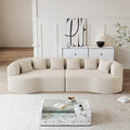 KEIKI 106.3 Curved Sectional Sofa Oversized Cloud Couch with 6 Pillows Deep Seat Sofa for Living Room Guest Bedroom No Assembly Required Beige