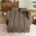 Eafurn Convertible Sleeper Sofa Bed with 360° Swivel Table &amp USB Ports Tufted Chenille Loveseat Pull-Out Couch with Storage Armrest &amp Cup Holders 6-Level Adjustable Backrest