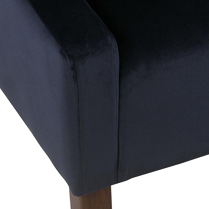Homepop Home Decor | Upholstered Classic Swoop Arm Accent Chair | Accent Chairs for Living Room &amp Bedroom | Decorative Home Furniture Navy