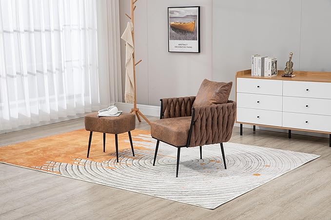 Velvet Accent Chair Modern Upholstered Armchair Tufted Chair with Metal Frame Single Leisure Chairs for Living Room Bedroom