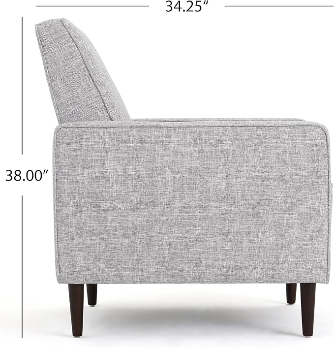 Christopher Knight Home Mervynn Mid-Century Modern Fabric Recliners 2-Pcs Set Light Grey Tweed
