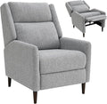 leovanni Push Back Recliner Chair Fabric Upholstered Recliner with Adjustable Backrest and Footrest Modern Comfy Reclining for Living Room Bedroom Small Spaces Gray
