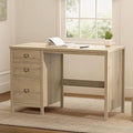 Executive Desk with Drawers Modern Wood Home Office Desk with File Drawer Farmhouse Computer Writing Desk for Working Light Oak