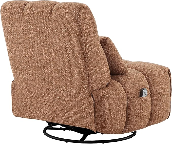 Watson &amp Whitely Oversized Power Recliner Chair for Adults Swivel Rocker Recliner Chair with Lumbar Support Ultra-Comfy Glider Recliner for Living Room Theater Seating Single Sofa Terracotta