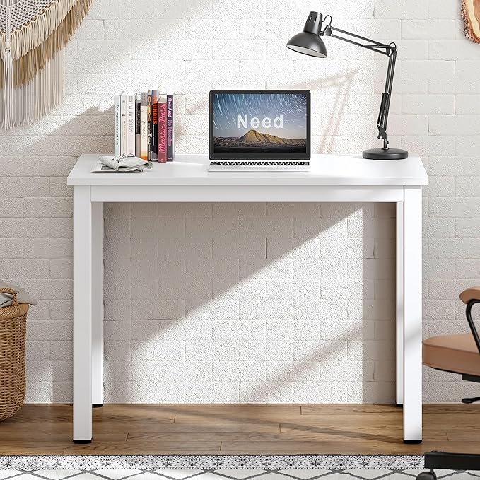 Need Small Table - 31.5 Inch Study Desk for Narrow SpacesSturdy and Heavy Duty Study Workstation for Laptop-Easy Assembly Homework Desks AC3DW8040