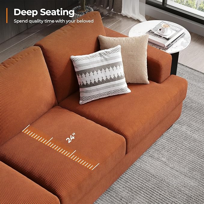 Fadware Sofa Couch 3 Seater Sofa with Suppleness Armrests Fabric Deep Seat Sofa with Upholstered Cushion&amp Backrests Modern Comfy Couch for Living Room Apartment