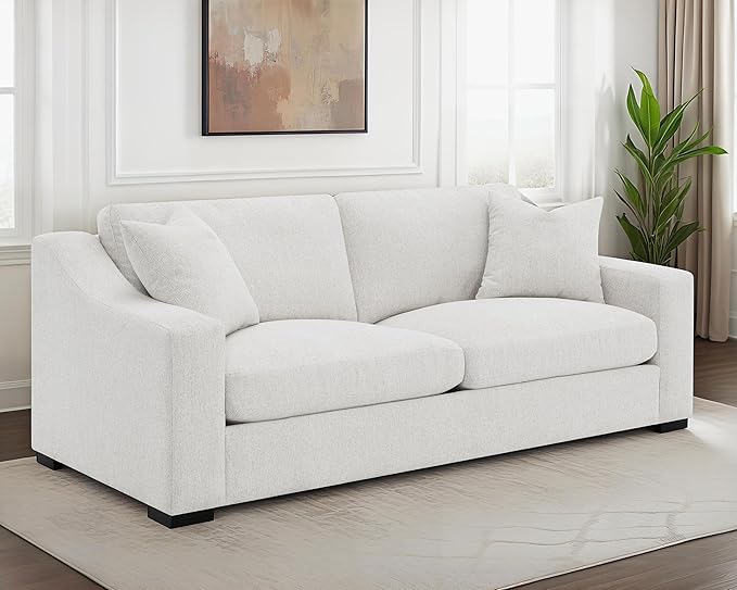 Coaster Home Furnishings - Ashlyn - Wood Frame Upholstered Sofa with Curved Track Arms Reversible Cushions and Pocket Coil Construction - Living Room - Sand - 552091