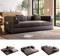 5-in-1 Folding Convertible Sofa Bed Loveseat Sleeper with Pull-Out Bed Floor Sofa Modular Futon Couch 79 Oversized Corduroy Upholstered Boneless Couch for Living Room Bedroom Lounge A-Brown