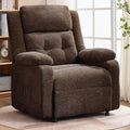 Power Recliner Chair for Adults Oversized Electric Recliner with Thickened Cushions Chenille Fabric Reclining Chair for Living Room Bedroom Brown