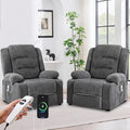 Power Recliner Chair with Cup Holders Electric Recliner Chair for Adults Living Room Reclining Chair Home Theater Seating Lounge Chair (2 Stripe Gray)