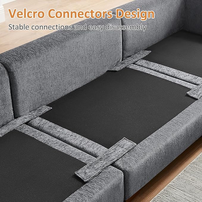 VANOMi Large Modular Sectional Sofa Oversized Couch with Charging Station Cloud Couch Deep Seat Sofa with Thick Cushion Convertible Sectional Couches for Living Room Office Apartment