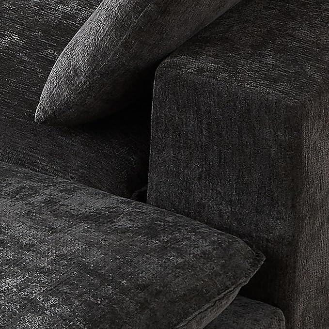 78-Inch Boneless Love Seat Couches in a Box Modern 2 Seat Floor Modular Foam Cloud Sofa Chenille Loveseat Couch W/Wide Square Armrests for Home Apartments Bedroom