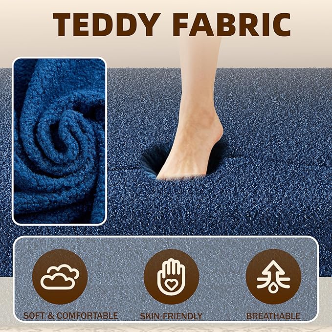 2 in 1 Convertible Compressed Sofa Bed 54'' Modern Boneless Loveseat Sleeper in a Box Floor Mattress Futon Couch No Assembly Needed Space Saving Blue 2 Pillows Full for Small Living Room