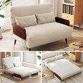 JASIWAY Convertible Sleeper Chair Bed for Adults 3 in 1 Linen Convertable Futon Chair with Pillow Fold Out Single Sleeper Couch Guest Bed for Small Spaces Bedroom Modern with Walnut Arm 43.3 | 5