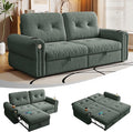 Queen Sofa BedConvertible Loveseat Sleeper SofasCouch with Pull Out BedPullout Couch Bed for Small SpaceQueen Sleeper Sofa Couches for Living RoomApartment &amp Guest Room Green | USB Port Cup