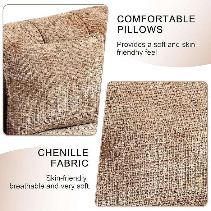 Bean Bag Sofa Comfy Loveseat Sofa with 2 Pillows Soft Giant Bean Bag Chair Cozy Round Lazy Sofa with Wide Backrest for Living Room Reading Room and Bedroom Coffee