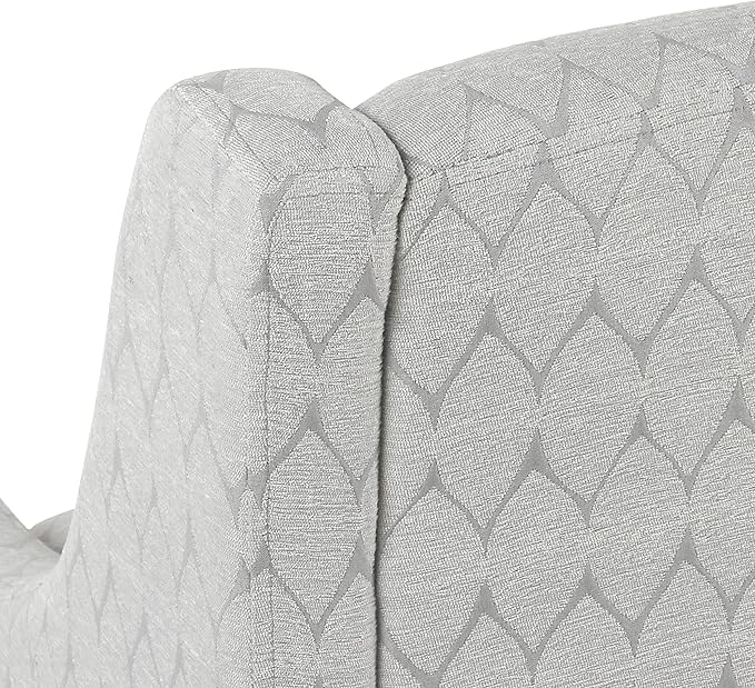 Homepop Home Decor | Upholstered Classic Swoop Arm Accent Chair | Accent Chairs for Living Room &amp Bedroom | Decorative Home Furniture Gray Leaf