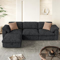 118 Oversized Modular Sectional Sofa L Shaped 3 Seaters with Storage Ottoman Cloud Couch Sofa Set Modern Convertible Chenille Deep Seat Sectional Couches for Living Room Black 1 PCS