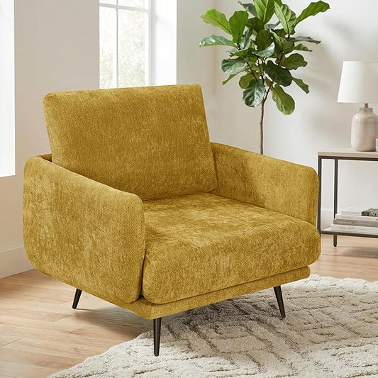 Oversized Accent Chair for Living Room Chairs Reading Arm Chair Comfy Modern Single Sofa Side Chairs with Metal Legs &amp Soft Cushion for Bedroom Waiting Room