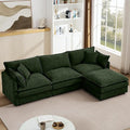 102 L-Shaped Sofa for Living RoomModular Sectional Cloud Sofa Couch with OttomanModern Chenille 3 Seater Sofas with Deep SeatSmall L Shaped Couches for Bedroom
