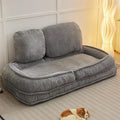 Lazy Sofa Couch 5 Adjustable Position Floor Sofa Fits with 2 Pillows Folding Tatami Lazy Bed Suit to Put in Bedroom Living Room (Gray)
