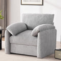 Chenille Oversized Armchair 38.6' Wide Accent Chairs for Living Room &amp Bedroom Modern Lounge Chair Upholstered Mid-Century Reading Chair Comfy Living Room Chair Single Sofa Chair Gray