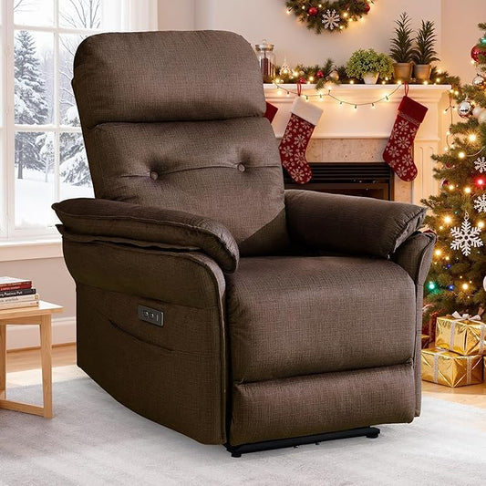 Power Zero Gravity Recliner for Adults with Adjustable Electric Recline USB &amp Type-C Ports Wall-Hugger Design and Side Pocket. Ideal for Small Spaces in Living Rooms or Bedrooms