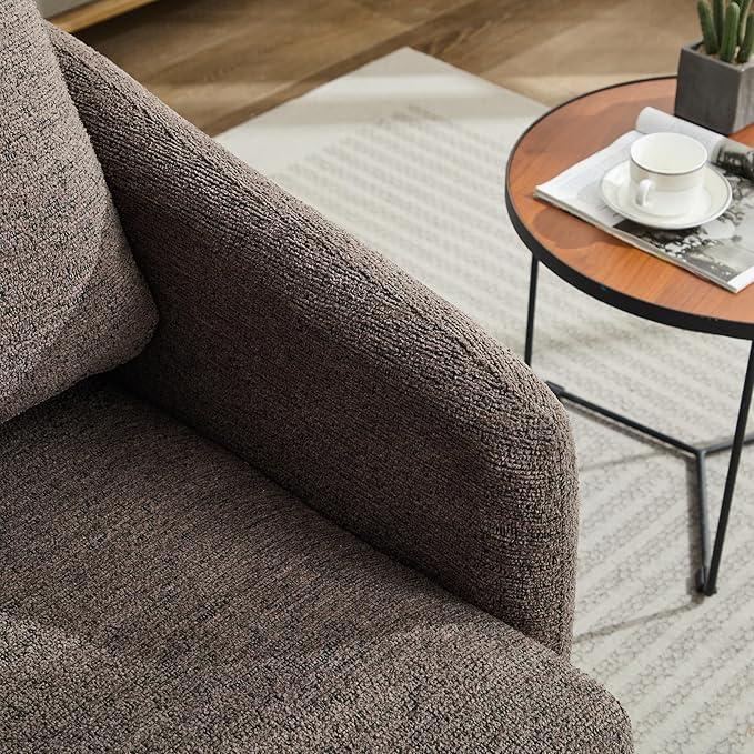 31.5 W Swivel Accent Chair and Comfy Round Accent Single Sofa Chair 360 Degree Club Chair Lounge Armchair for Living RoomBedroom.Nursery.Taupe Black Chenille YH621