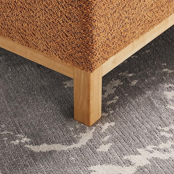 VANOMi 41.34 Oversized Accent Chair Upholstered Armchair with Solid Wood Legs Living Room Chairs with Wide Armrest Pads Reading Chair for Bedrooms Apartments Living Rooms Offices（Curry）