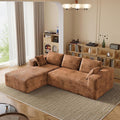 106 Corduroy Sectional Couch Boneless L Shaped Couch with Deep Seat Cloud Foam Sofa with Oversized Chaise Sectional Sofa No Assembly Needed for Living Room