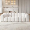 96 Modular Sectional SofaModern Boneless Cloud Couch with Deep SeatUpholstered 4-Seater Sofa Chenille Boucle Couches for Living Room Wide Seat Cozy Loveseat with Armrest (White 96-INCH)