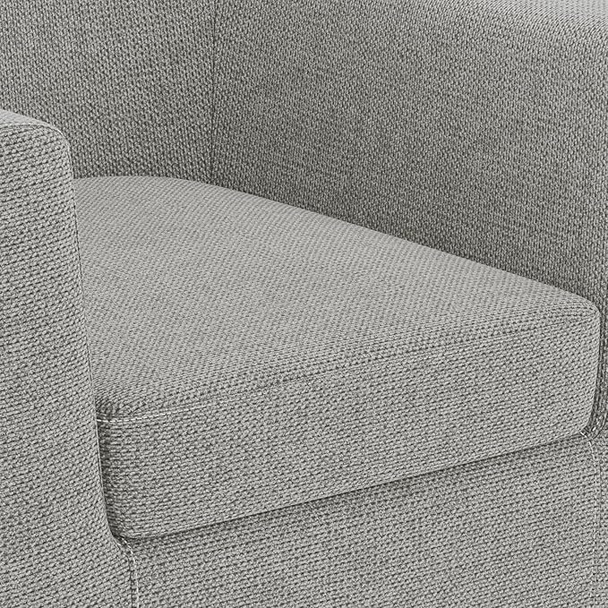 SIMPLIHOME Thorne Accent Chair - 30 inch Wide Upholstered Contemporary Arm Chair in Classic Grey for Living Room or Bedroom with Curved Back Removable Cushion and Durable Fabric Upholstery