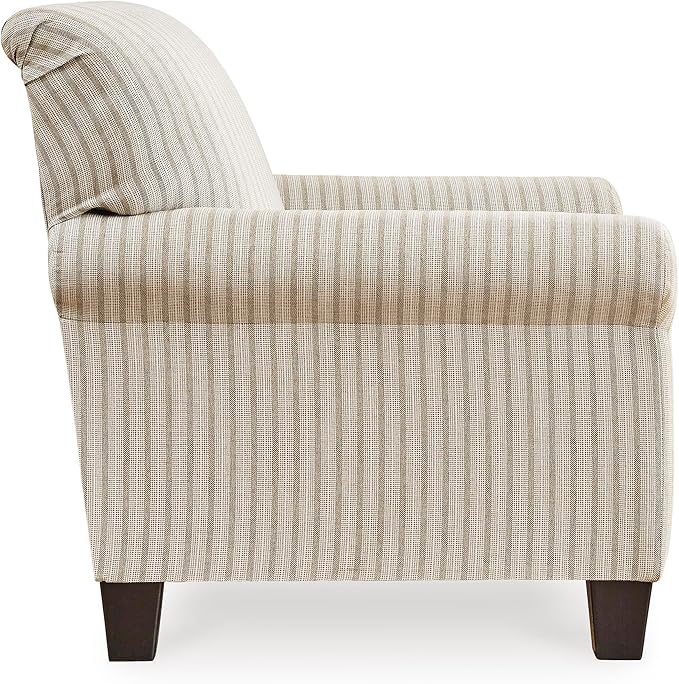 Signature Design by Ashley Valerani Classic Striped Upholstered Accent Chair Beige
