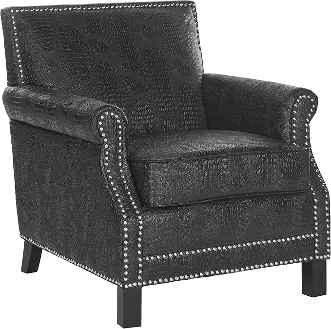 SAFAVIEH Mercer Collection Charles Grey Linen Club Chair