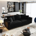 82.7 Oversized Cloud Couch Convertible 3 Deep Seat Upholstered Sofa Couch 2 in 1 Plush Corduroy Sofa with 5 Soft Pillows Modern Modular Sectional Couches for Living Room Apartment Black
