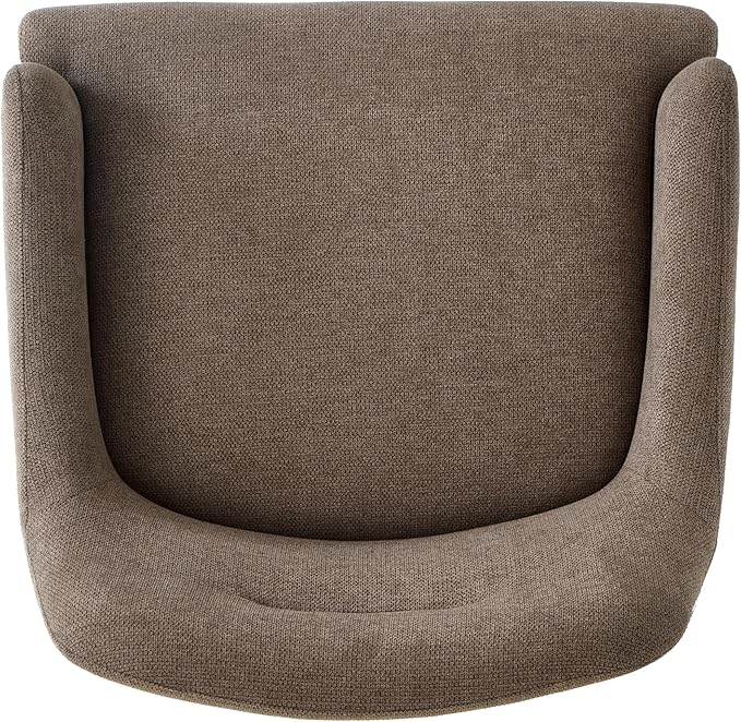 Christopher Knight Home Justin Modern Accent Chair with Metal Legs Chenille Upholstered Lounge Chair Indoor Curved Backrest Armchair Soft Cushion Seating for Living Room Reading Home Brown