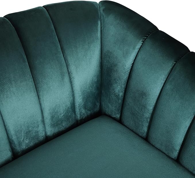 Merax Modern Sofa Set Couch with Matching Accent Pillows Channel Stitching Button-Tufted Diamond Pattern Sloped Arms Plush Upholstered Design Teal