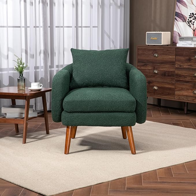Wood Frame Armchair Modern Accent Chair Lounge Chair for Living Room