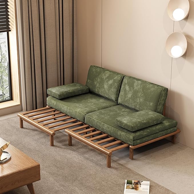 Lartis 78.7 Sofa Bed Sleeper Pull Out Couch Modern Couch Convertible Modern Futon for Living Room/Apartment/Bedroom Modular Design SofaFull Solid Wood Frame