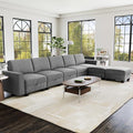 140 Large u Shaped Couch Oversized Modular Sectional Sofa with Storage Ottoman 7-Seater Comfy Combination Sofa Deep Seat Couches for Living Room Corduroy Grey