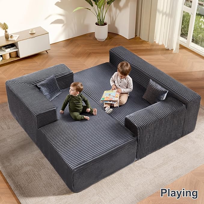 104 Sectional Couches for Living Room Modular Sectional Sofa with Deep Seat L-Shape Couch with Chaise Cloud Couch for Living Room Bedroom No Assembly Required (Flannel Left)