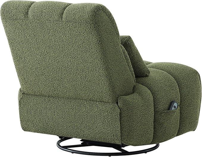 Watson &amp Whitely Oversized Power Recliner Chair for Adults Swivel Rocker Recliner Chair with Lumbar Support Ultra-Comfy Glider Recliner for Living Room Theater Seating Single Sofa Olive