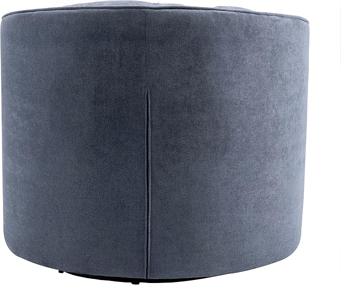Swivel Accent Barrel Chair 33 Tufted Back Fabric Sofa Barrel Chair Modern Round Lounge Club Chair for Living Room Bedroom Hotel (Grey+Round+L)