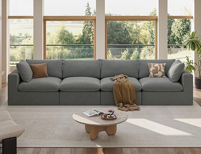 106“ Cloud Sectional Couches Sofa for Living Room Modern 4 Seats Couch Convertible L Shape Sofa No Assembly Needed