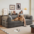 Convertible Sleeper Sofa Bed 78.5 Corduroy Foldable Loveseat Sleeper Sofa Queen to King Size Boneless Couch Bed for Living Room | No Assembly Required | Compression Sofa Dark Gray
