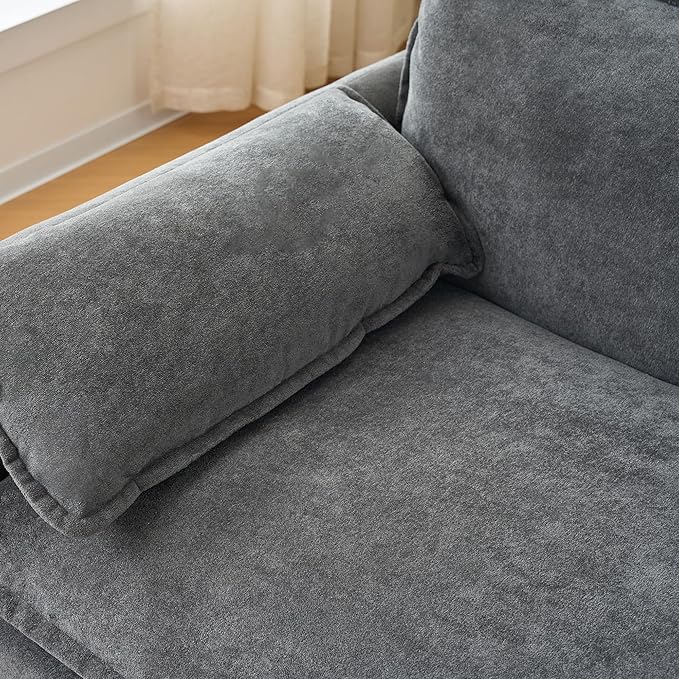 Modular Sectional Sofa - 76 Chenille Cloud Couch for Living Room &amp Apartment Deep Seat Comfort Flexible Loveseat Combination Sofa for Home &amp OfficeGrey