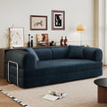 KEIKI 78.8 inch Compression Sofa Convertible Floor Sofa Bed Comfy Futon Couch Sleeper Bed Corduroy Folding Loveseats for Living Room Blue