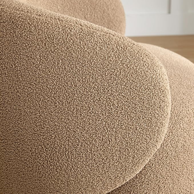 Swivel Accent Chair Round Barrel Armchair Upholstered Performance Fabric for Living Room Bedroom Waitingroom2 BoxSand