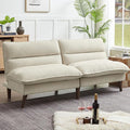 72 Futon Sofa Bed Convertible Futon Couch with Adjustable Backrest Modern Corduroy Sleeper Sofa for Small Spaces Living Room Office Beige